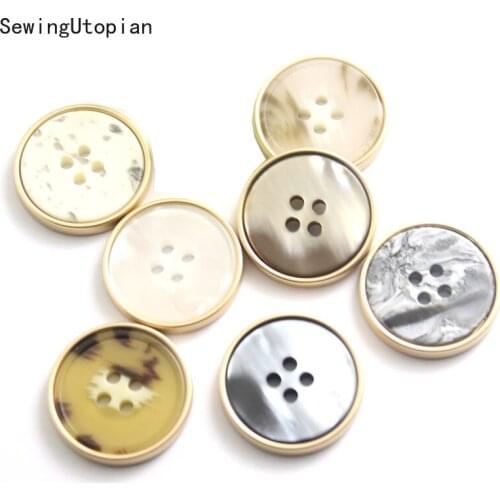 5PCS Metal Buttons DIY Doll Clothing Sewing Round 4-Holes Flatback Buttons Scrapbooking Accessories 15-25MM