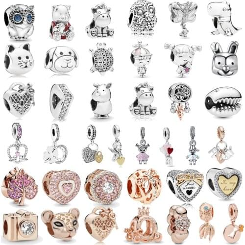 45 Styles Beads Cute Unicorn Shell Leaf Charms Fit Brand Bracelets & Necklaces For Women Jewelry Making Accessories