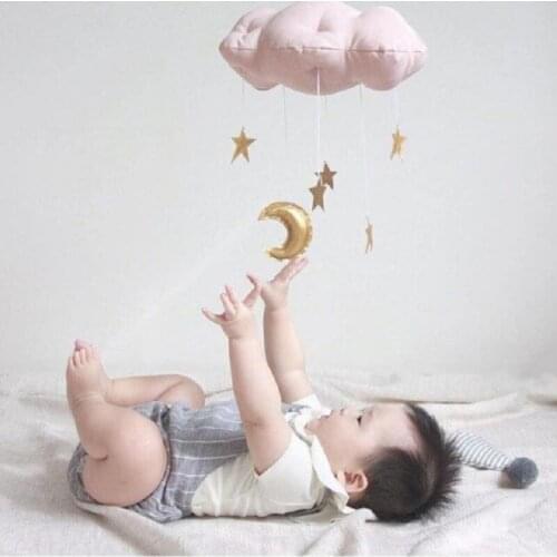Baby Crib Rocker Ins New Cloud Ornaments Plush Wall Stuff Childrens Room Decoration Cotton Wall Hanging Scene Shooting Props