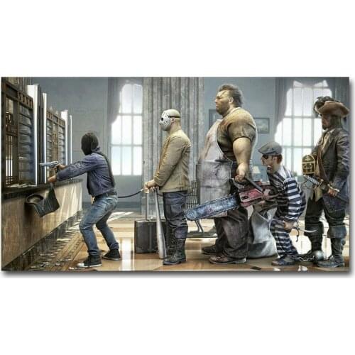 Jason Michael Myers Horror Movie Minimalist Silk Fabric Wall Poster Art Decor Sticker Bright