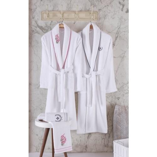 Nakkısh Embroideried Cotton 4 Piece Bathrobes Set-Alissa