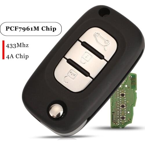 Jingyuqin 3 Buttons Original Smart Remote Car Key 433mhz 4A PCF7961M Chip For LADA Vesta XRAY X-RAY 2015 - 2020