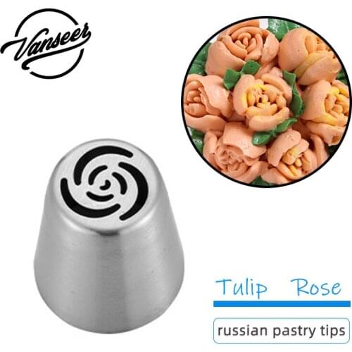 Russian Tulip Rose Icing Piping Nozzles Stainless Steel Flower Cream Pastry Tips Nozzles Bag Cupcake Cake Decorating Tools