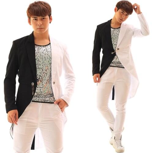 Halloween Adult Tuxedo Suit Blazers Costume nightclub bar singer dancer show stage performance wear