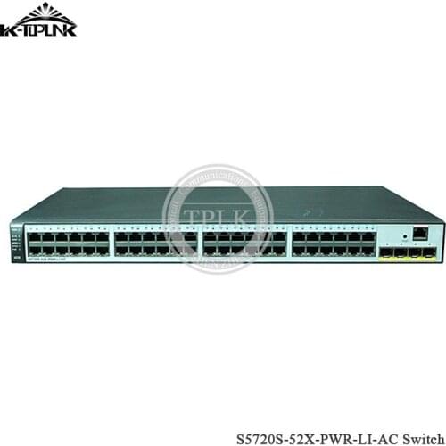 Hua Wei S5720S-52X-PWR-LI-AC Switch Ethernet Standard Gigabit 48 10/100/1000 Port Gigabit Network Switch 4 10GE SFP PoE+ Uplinks