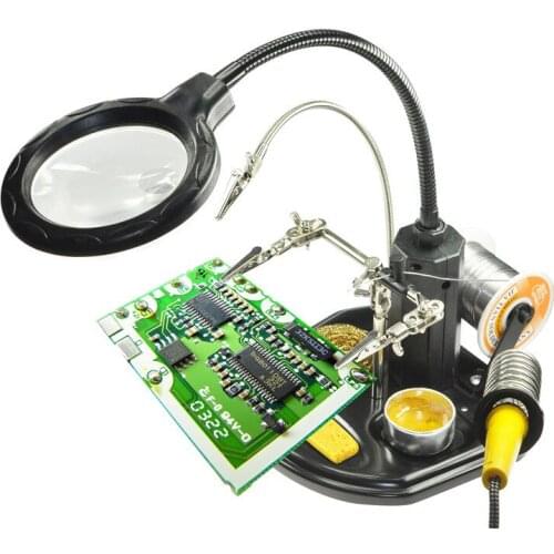 Multifunctional Welding Workbench 10x Repair Magnifier Mobile Phone PCB Circuit Board Enlarge Mirror with LED Light