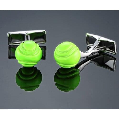 DY The new high quality fluorescent green ball Cufflinks fashion Mens French shirt Cufflink wholesale