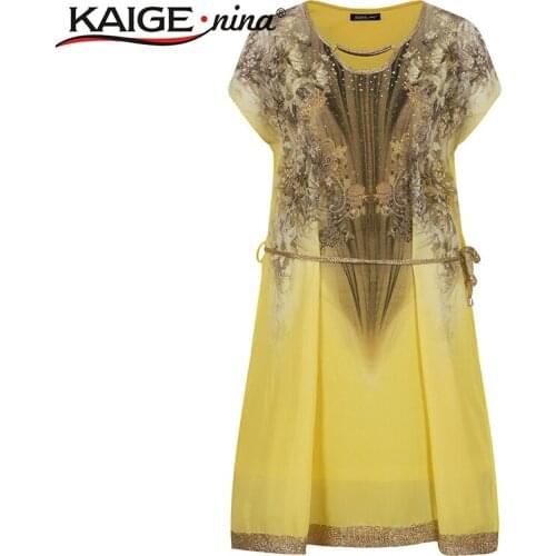 KaigeNina New Fashion Hot Sale Women Floral flower Print Dress Party Summer Dress Casual Chiffon Dress 885 a