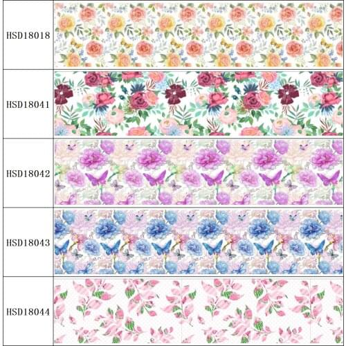 22MM 25MM 38MM 50MM 75mm Printed Pattern on Grosgrain Ribbon for diy ribbon