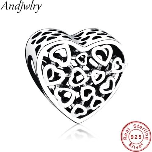 Fit Pandora Charms Beads Bracelet 925 Silver Original Heart Shape Charm Christmas for Jewelry Making DIY Women Berloque