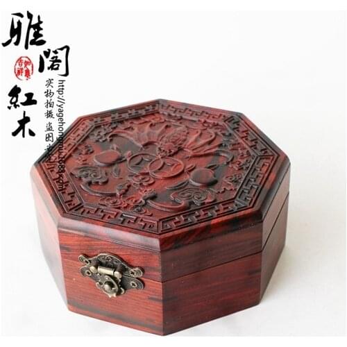 Factory direct red wood jewelry box mahogany jewelry box bracelet box clamshell jewelry box wood crafts