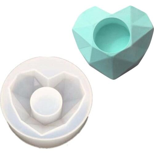 3D Succulent Plant Flower Pot Silicone Mold Heart Shape Cement Mini Flower Bonsai DIY Ashtray Candle Holder Silicone Soap Mold