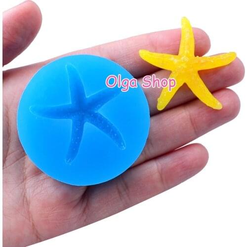 DYL391 40.4mm Starfish Silicone Mold Fondant Cake Decoration Candy Resin Clay Earrings Necklace Craft Soap Candle FOOD SAFE