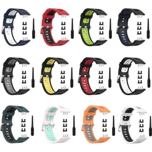 Silicone Replacement Dual Color Watch Band Wrist Strap For -Huawei Watch Fit 448F