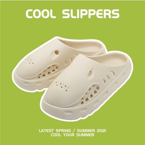 YISHEN Men Women Slides EVA Cool Summer Couple Shoes Fashion Shark Head Design Charm Foam Street Boys Girls Unisex Slippers