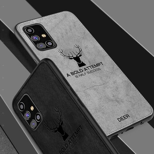 Cloth Fabric Phone CaseS for Samsung Galaxy M31 Soft Cases Slim Cloth Skin Deer Cover for Samsung Galaxy M21 M30S galaxy a 51
