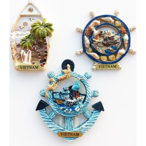Vietnam Style Originality Fridge Magnets Travel Commemorate Art Work Magnetism 3D Ornaments Refrigerator Stickers Refrigerator m