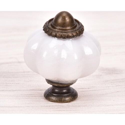 Vintage Pumpkin Ceramic Door Knobs Cabinet Hardware Drawer Cupboard Kitchen Pull