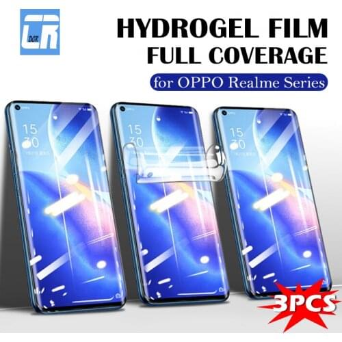 3Pcs Screen Protector Hydrogel Film For OPPO Find X3 Lite Protective On Realme 7 7i 5 Q3 GT Neo X7 8 Pro C25 C21 C3 C11 No Glass
