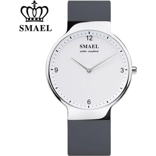 SMAEL Women Dress Watches Luxury Couple Watch Men Date Waterproof Womens Leather strap Quartz Analog Silicone Wristwatch Lovers