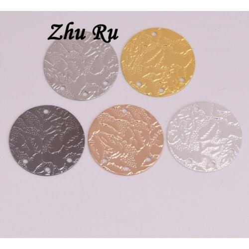 ZHU RU 20pcs/lot 20mm Mystic pattern Four holes connection coins jewelry accessories diy making Hand made embellishments