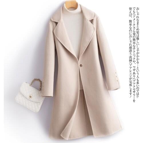 Winter Coat Women New Fashion Cashmere Wool Jacket Outerwear Female Long Thick Warm Windbreaker Double-Sided Wool Overcoat