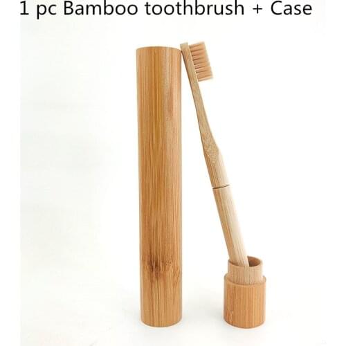 Splicing Toothbrush Bamboo Wood Toothbrush with Replacement Heads Reusable Oral Toothbush Bamboo Wooden Case Toothbrush Holder