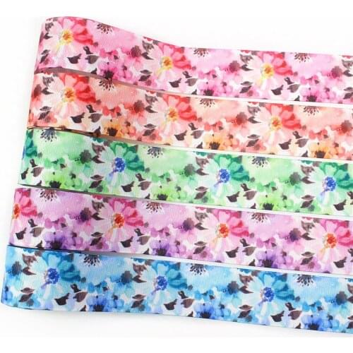 1-1/2‘’ 38mm,10 yards flowers Thermal transfer Printed grosgrain Ribbons,bow cap accessories and decorations I-19906-2099