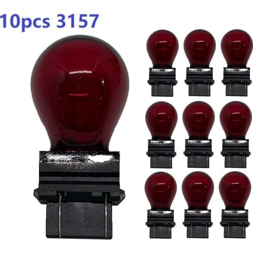 10pcs Universal 3157 Bright Light Bulbs Taillight Brake Lights Reverse Rear Stop Turn Signal Lamp T25 Red amber white 12V