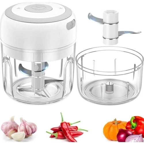 100/250ml Wireless Electric Garlic Masher Press Stirrer Chopper Vegetable Kitchen Garlic Egg Potato Meat Shred Portable Masher