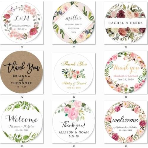 100PCS custom stickers/Wedding Stickers printed LOGO transparent clear adhesive round label Gift Tags Party Decorations paper