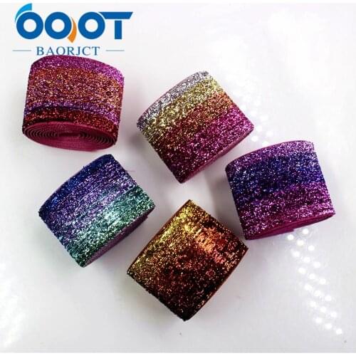 1801052,38MM 10 yards Shiny rainbow gradient ribbon DIY handmade Hair accessories Material wedding gift wrap decoration