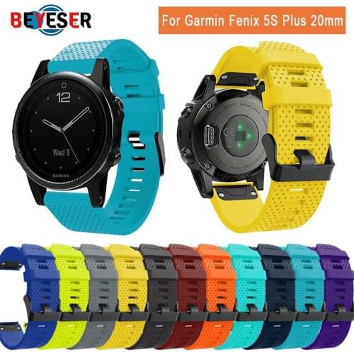 20mm Width Soft Silicone Band for Garmin Fenix 5S 5S Plus Watch Band Quick Release Watchband for Fenix 6S 6S Pro Quick Fit Strap