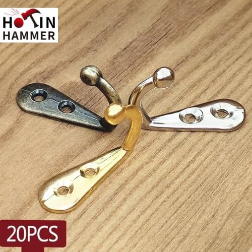 20 Pcs Vintage Hat Coat Door Hooks Wall Mounted Zinc Alloy Hook Hanger Home Towel Hanger Bathroom Home Storage Hook Organize