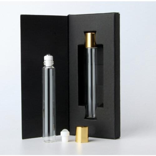 200sets 10ml Empty Clear Glass Essential Oil / Perfume Refillable Roll On Bottle With Stainless Steel Roller Ball