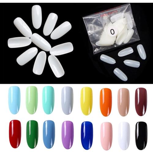 50Pcs/Pack Natural Clear Nails Ultra-Thin False Nail Tips Oval Round Tips Acrylic Full Cover Manicure Fake Nails Press On Nails