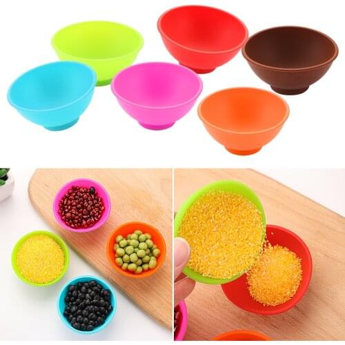 6.7x6.7x3cm Odorless Anti-Drop Silicone Bowl Facial Mask Bowl Kitchen Mixing Prep Measuring Salt Sauce Sugar Butter Dressing Bow