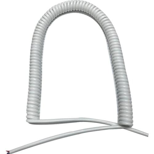 8-core White Spring Wire Signal Cable OD 5MM Shiny PU Pure Copper Wire Flexible Spiral Cable Stretch 1m 2m 3m 4m 5m 6m 7m 8m