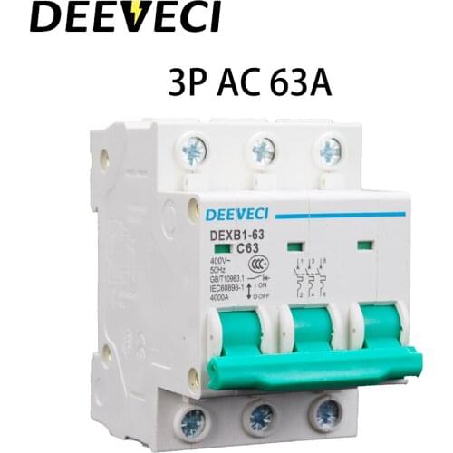 DZ47 3P 6A 10A 16A 20A 25A 32A 40A 50A 63A Household Miniature Circuit Breaker C type AC 220V 450V Mini MCB
