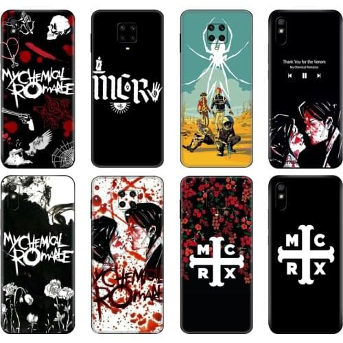 Black tpu Case For Xiaomi Redmi 7A 8 8A 9 9A 9C Case Redmi Note 8T 8 Pro T Note 9 9S 9 Pro Case My Chemical Romance