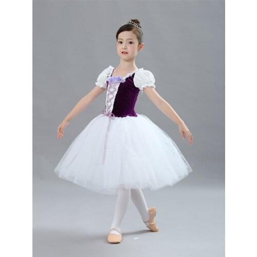 H2685 Children Ballet Dancing Dress Princess Tutu Dresses Costume Girls Stage Pompon Pancake Clothes Child Performance Dancewear