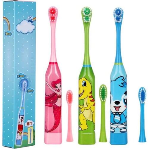 Electric Toothbrush For Children kids Acoustic Wave replacement brush heads Cartoon anime toothbrush Beneficial oral hygien