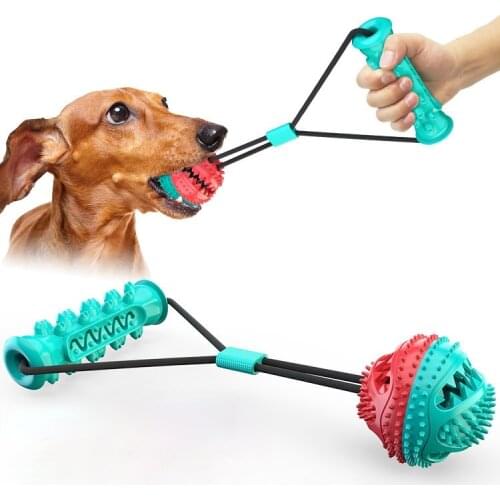 Toys for Dogs Snack Dog Ball For Puppy Chew Toy Teeth Cleaning Toy Bite Resistance Tension Training Ball Interactive Dog Toy