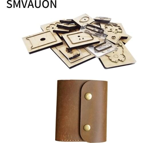 SMVAUON leather tools Retro short Multifunction wallet wooden die cutting DIY suitable for die cutting machine