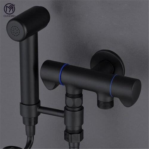 Brass Black Chrome Bathroom Accessories Wall Mounted Hand Hold Toilet Bidet Sprayer Faucet Shower Head