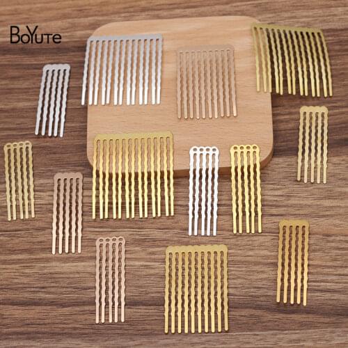 BoYuTe (20 Pieces/Lot) 50MM Height 5/10/13 Teeth Metal Brass Hair Comb Materials Diy Handmade Hair Accessories