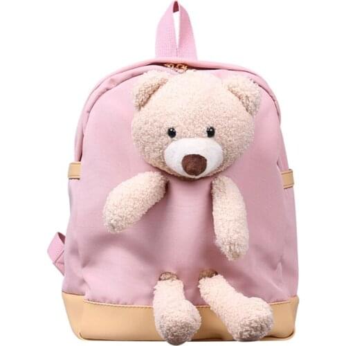 Cute Cartoon Plush Bear Kids Backpacks Stuffed Animal Toddler Toy for Boys and Girls Outdoor Traveling Kindergarten