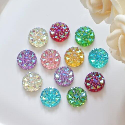 Fashion 10mm 50pcs AB Crystal mosaic Cabochon Rhinestones Flatback Decorative Earrings Necklace