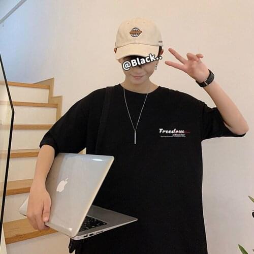 2021 new summer short-sleeved mens t-shirt all-match simple student t-shirt hip-hop top shirt bottoming shirt