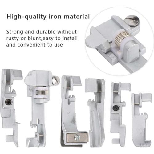 6Pcs Presser Foot Set for SINGER 14U 14CG754 14SH654 Household Multi-Function Overlock Machine Sewing Machine Presser Accessory